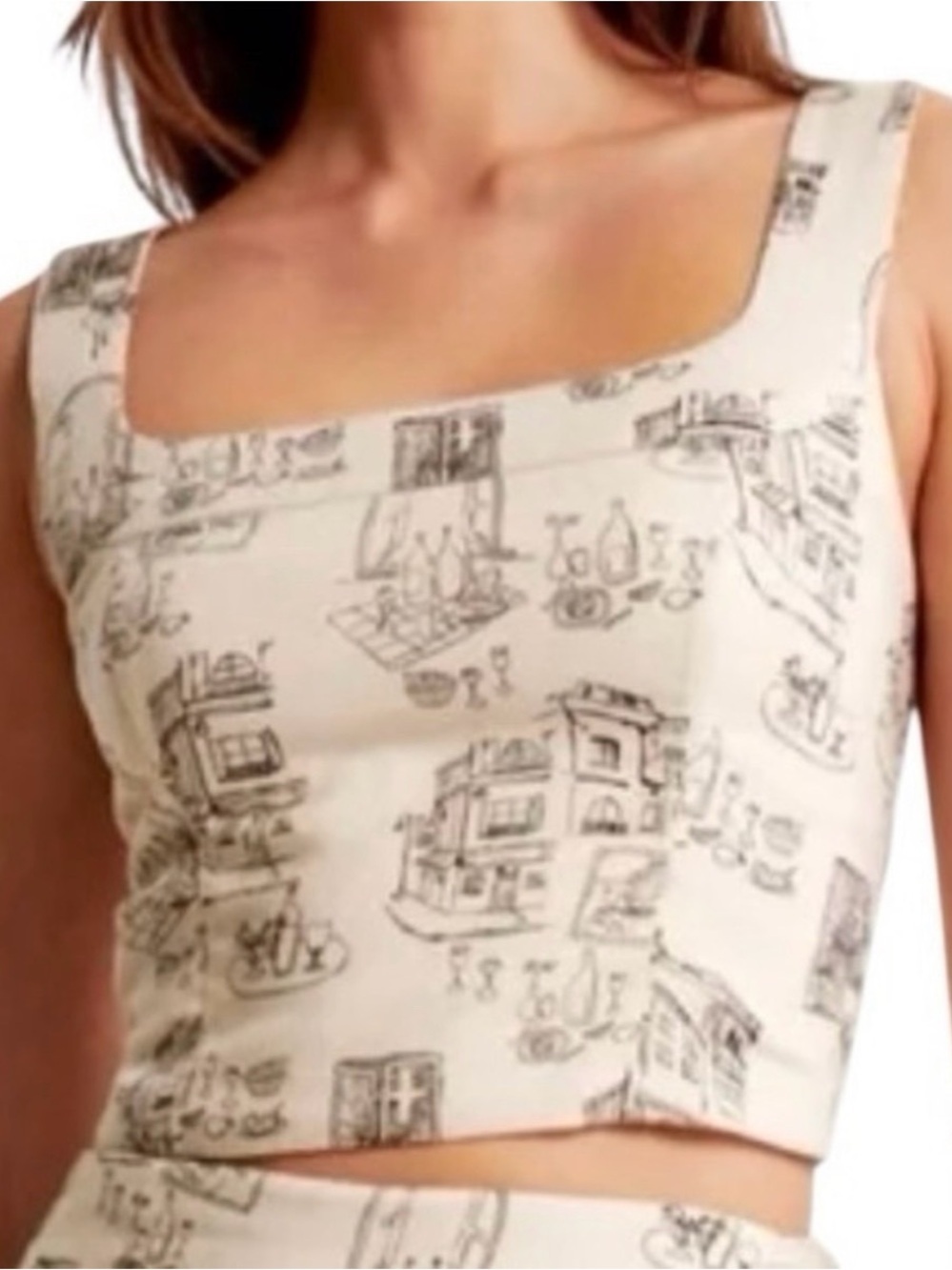Abercrombie and Fitch A&F linen blend crop top Large
